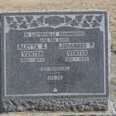VENTER Johannes P. 1961-1938 &amp; Aletta S. 1862-1944