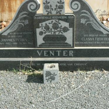 VENTER Johannes Petrus 1887-1962 &amp; Clasina Frederika VAN DER WALT 1885-1971