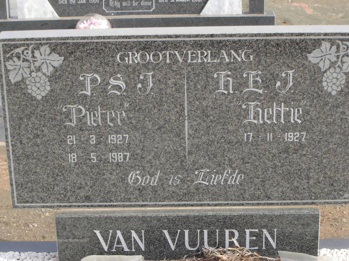 VUUREN P.S.J., van 1927-1987 &amp; H.E.J. 1927-