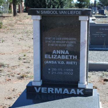 VERMAAK Anna Elizabeth nee V.D. RIET 1959-2002