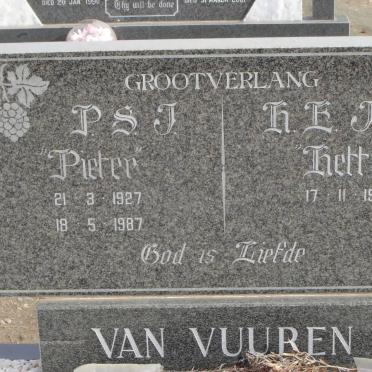 VUUREN P.S.J., van 1927-1987 &amp; H.E.J. 1927-