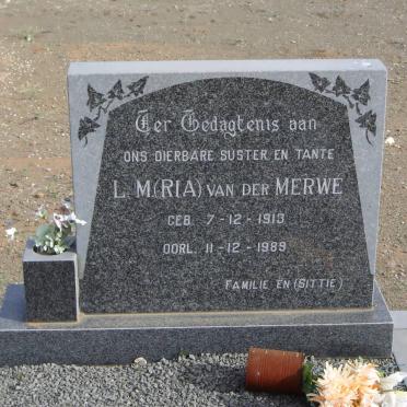 MERWE L.M., van der 1913-1989