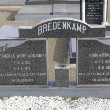 BREDENKAMP Jacobus Wilhelmus 1923-1979 &amp; Maria Magdalena 1928-1993