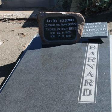 BARNARD Hendrik Jacobus Rust 1923-1991 &amp; Rozina Elizabeth 1937-