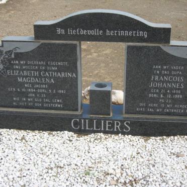 CILLIERS Francois Johannes 1896-1988 &amp; Elizabeth Catharina Magdalena JACOBS 1894-1982