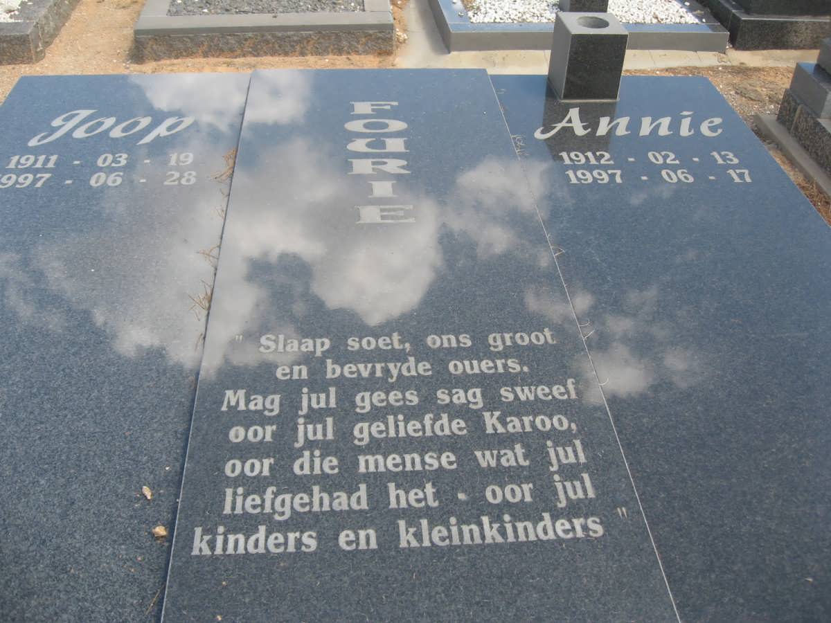 FOURIE Joop 1911-1997 &amp; Annie 1912-1997