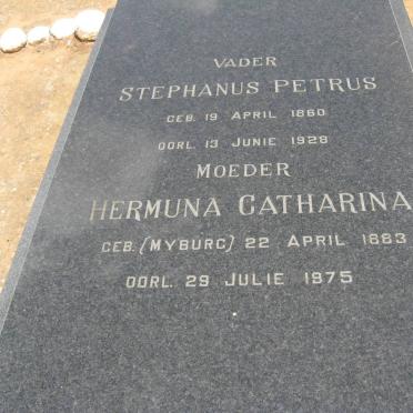FOURIE Stephanus Petrus 1860-1928 &amp; Hermuna Catharina MYBURG 1883-1975