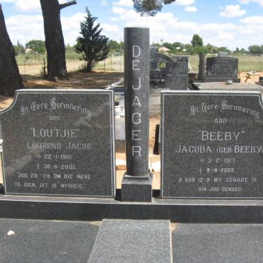 JAGER Lourens Jacob, de 1919-2002 &amp; Jacoba BEEBY 1917-2003