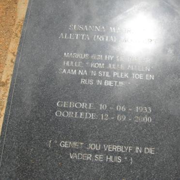 MOSTERT Susanna Magrieta Aletta 1933-2000