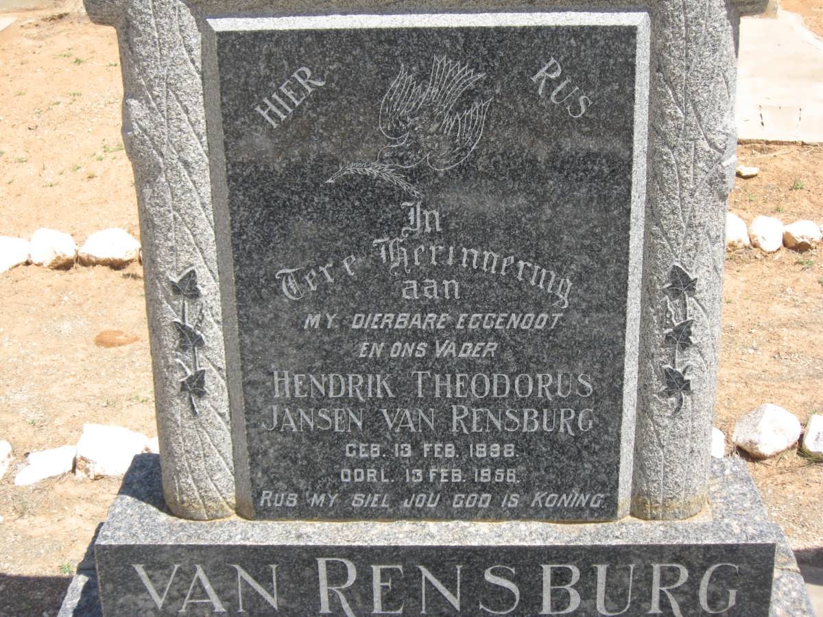 RENSBURG Hendrik Theodorus, Jansen van 1898-1956