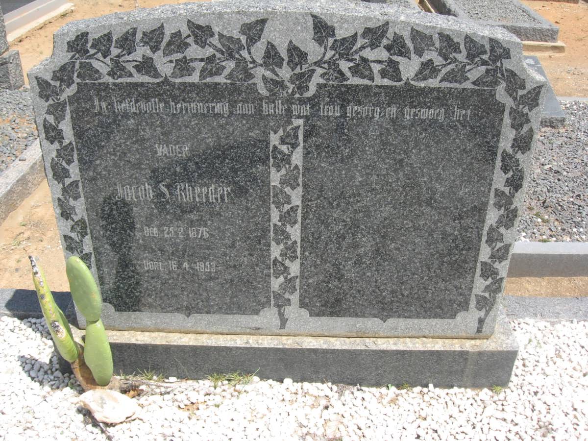 RHEEDER Jacob S. 1876-1953