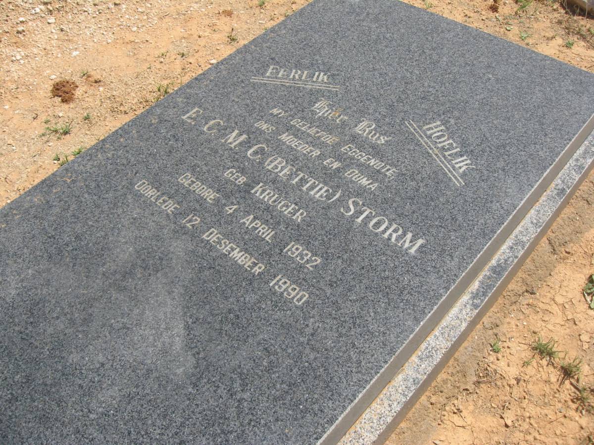 STORM E.C.M.C. nee KRUGER 1932-1990