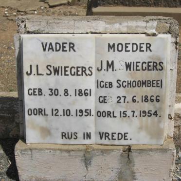 SWIEGERS J.L. 1861-1951 &amp; J.M. SCHOOMBEE 1866-1954