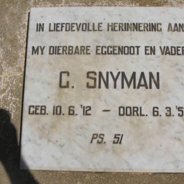 SNYMAN G. 1912-1957