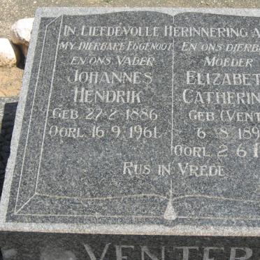 VENTER Johannes Hendrik 1886-1961 &amp; Elizabeth Catherina VENTER 1890-1963