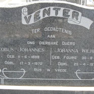 VENTER Jacobus Johannes 1889-1972 &amp; Johanna Wilhelmina FOURIE 1894-1972