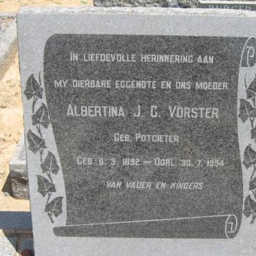 VORSTER Albertina J.C. nee POTGIETER 1892-1954