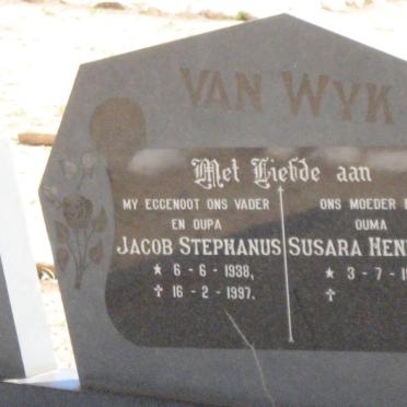 WYK Jacob Stephanus, van 1938-1997 &amp; Susara Hendrika 1941-