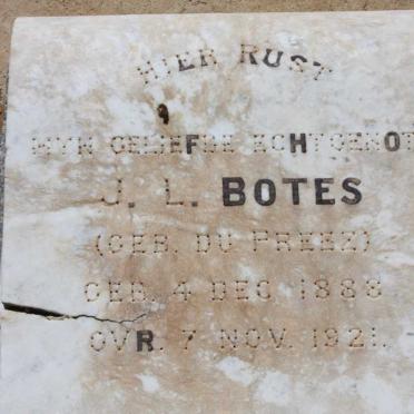 BOTES J.L. nee DU PREEZ 1888-1921