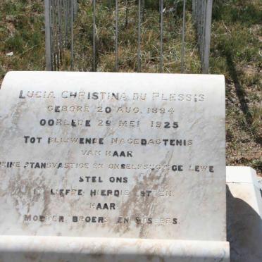 PLESSIS Lucia Christina, du 1894-1925