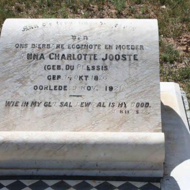 JOOSTE Anna Charlotte nee DU PLESSIS 1876-1921 :: DU PLESSIS Lucia Christina 1894-1925