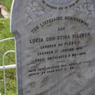 VILJOEN Lucia Christina nee DU PLESSIS 1847-1906