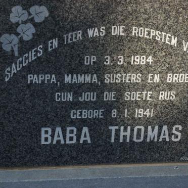 THOMAS Baba 1941-1984