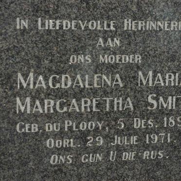 SMITH Magdalena Maria Margaretha nee DU PLOOY 1892-1971