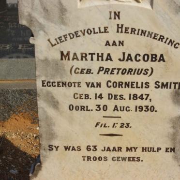 SMITH Martha Jacoba nee PRETORIUS 1847-1930