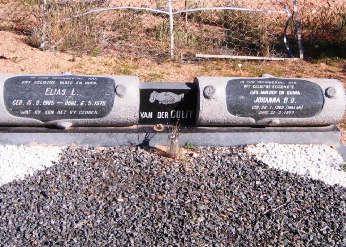COLFF Elias L.,van der 1905-1978 &amp; Johanna B.D. MALAN 1909-1977