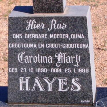 HAYES Carolina Mary 1890-1986
