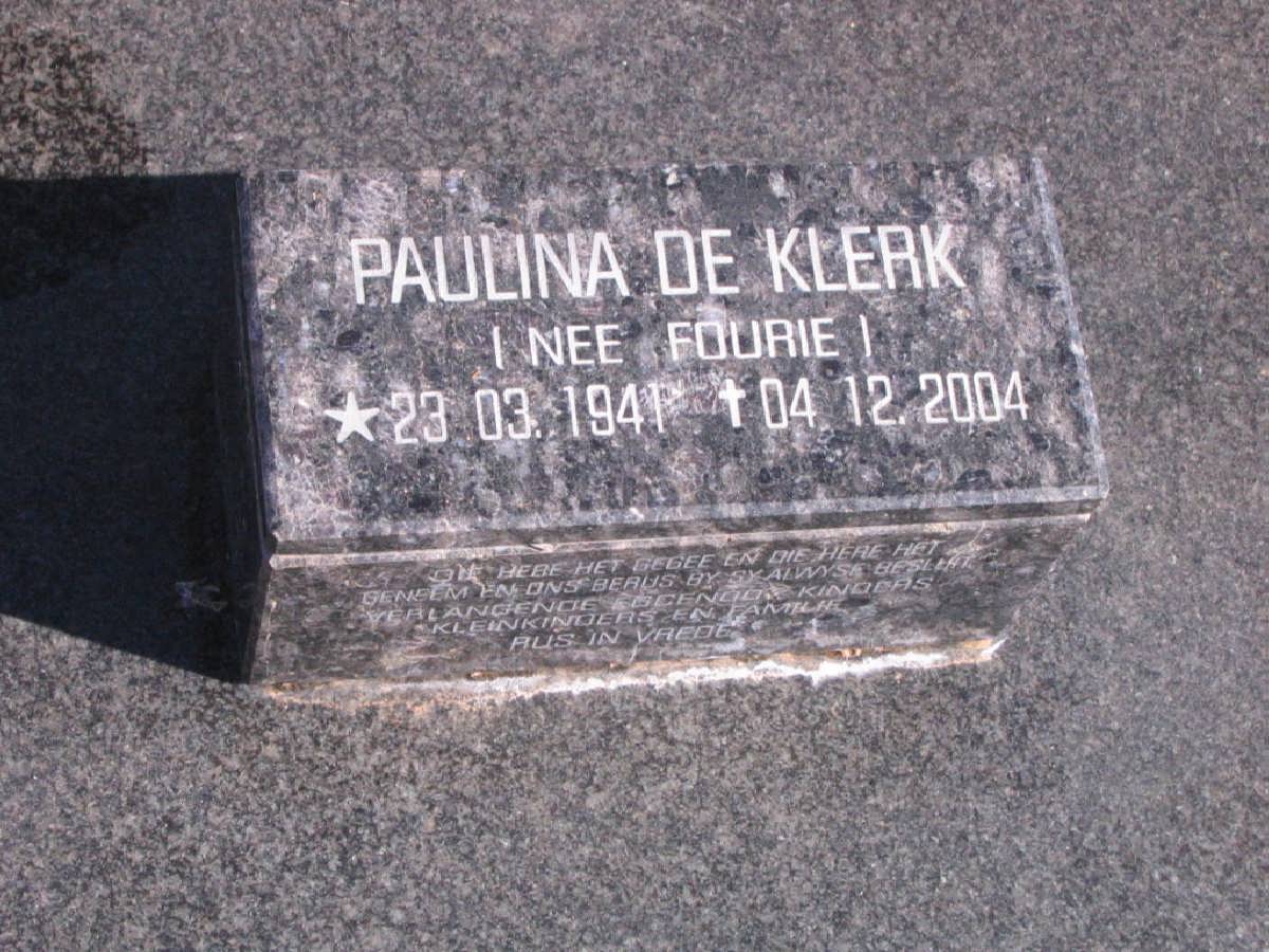 KLERK Pauline, de nee FOURIE 1941-2004