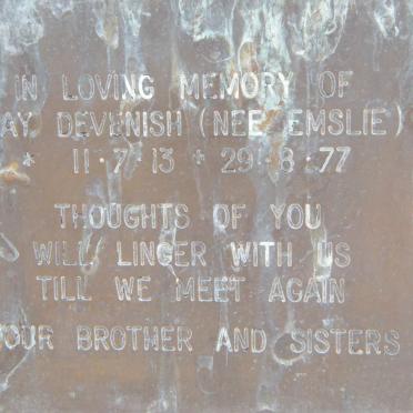 DEVENISH May nee EMSLIE 1913-1977