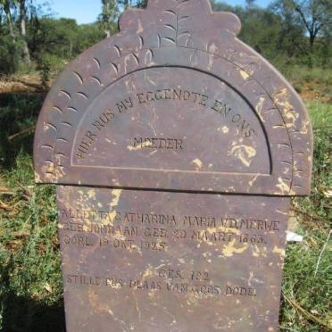 MERWE Alletta Catharina Maria, V.D. nee JORDAAN 1863-1925