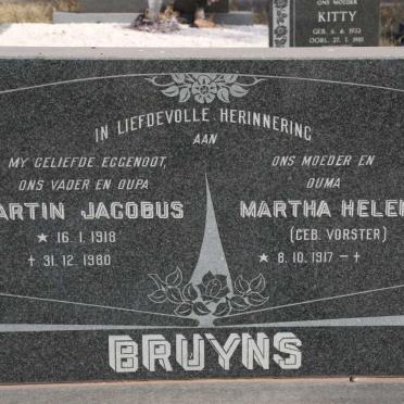 BRUYNS Martin Jacobus 1918-1980 &amp; Martha Helena VORSTER 1917-