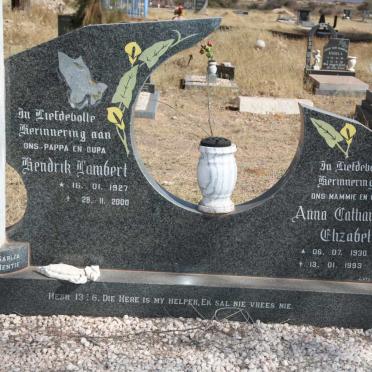 CLOETE Hendrik Lambert 1927-2000 &amp; Anna Catharina Elizabeth 1930-1993