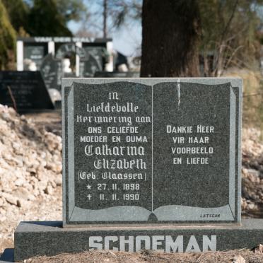 SCHOEMAN Catharina Elizabeth nee CLAASSEN 1898-1990