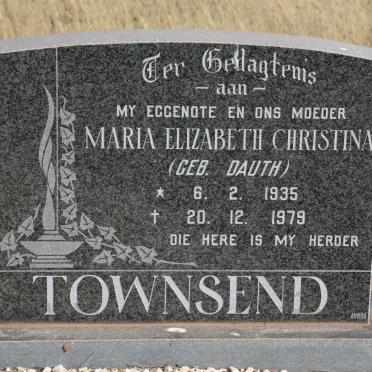 TOWNSEND Maria Elizabeth Christina nee DAUTH 1935-1979
