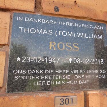 ROSS Thomas William 1947-2018