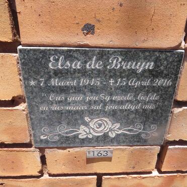 BRUYN Elsa, de 1945-2016