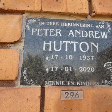 HUTTON Peter Andrew 1937-2020
