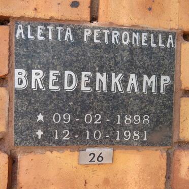 BREDENKAMP Aletta Petronella 1898-1981