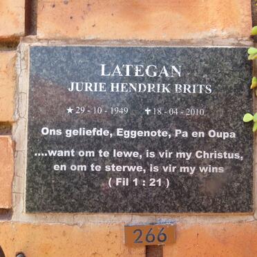 LATEGAN Jurie Hendrik Brits 1949-2010