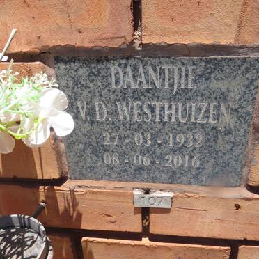 WESTHUIZEN Daantjie, v.d. 1932-2016