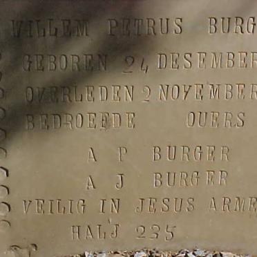 BURGER Willem Petrus 1921-1928