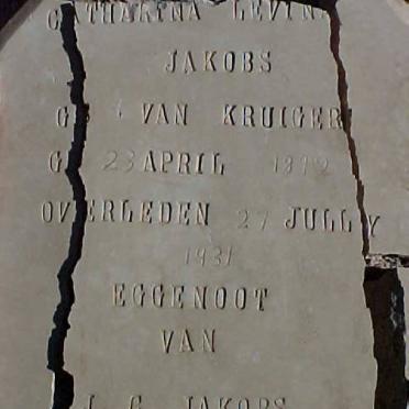 JACOBS Catharina Levina neé KRUIGER 1892-1931