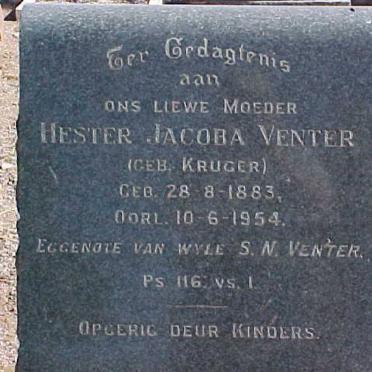 VENTER Hester Jacoba nee KRUGER 1883-1954