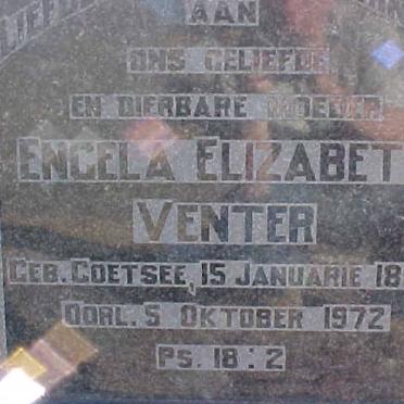 VENTER Engela Elizabeth nee COETSEE 1893-1972