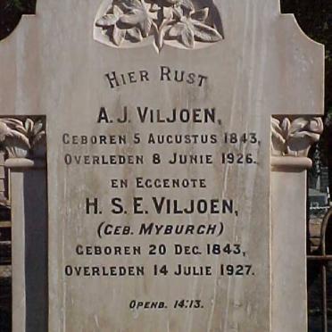 VILJOEN A.J. 1843-1926 &amp; H.S.E. MYBURGH 1843-1927