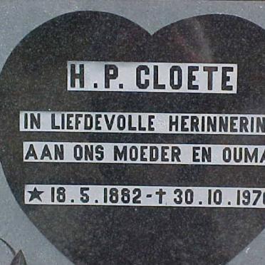 CLOETE H.P. 1882-1970